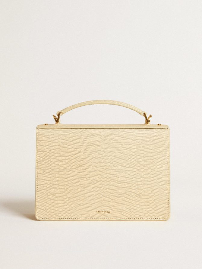 Venezia Bag in beige python-print leather with gold details - Image 3