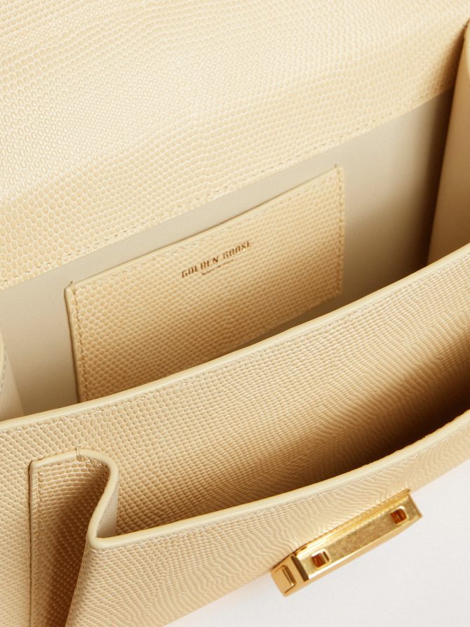 Venezia Bag in beige python-print leather with gold details - Image 4
