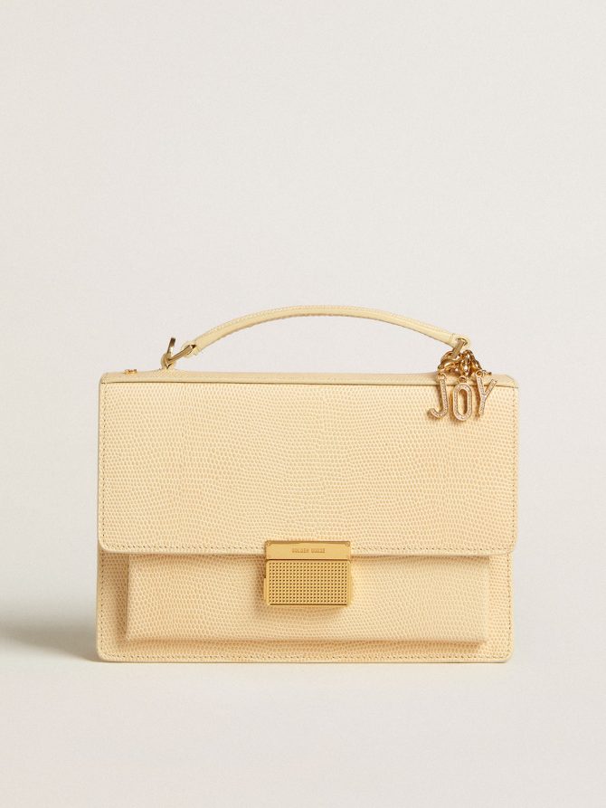 Venezia Bag in beige python-print leather with gold details - Image 5