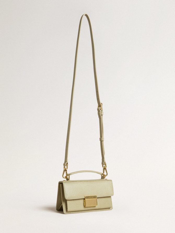 Small Venezia Bag in light green python-print leather with gold details - Image 2