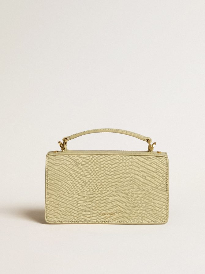 Small Venezia Bag in light green python-print leather with gold details - Image 4