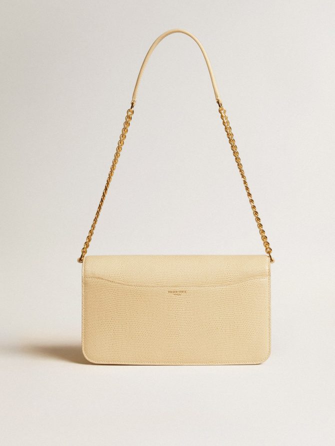 Gioia Bag in vanilla-colored sheepskin leather with gold details - Image 3