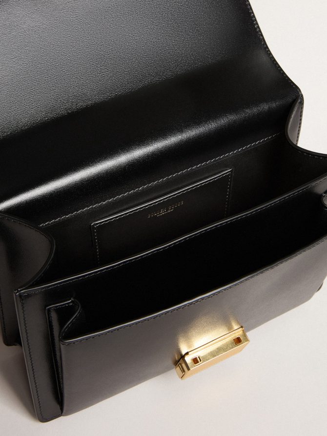 Venezia Bag in black boarded leather with multicolored scarf - Image 4