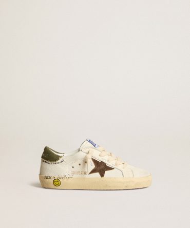 Super-Star Junior in nappa with suede star and green heel tab
