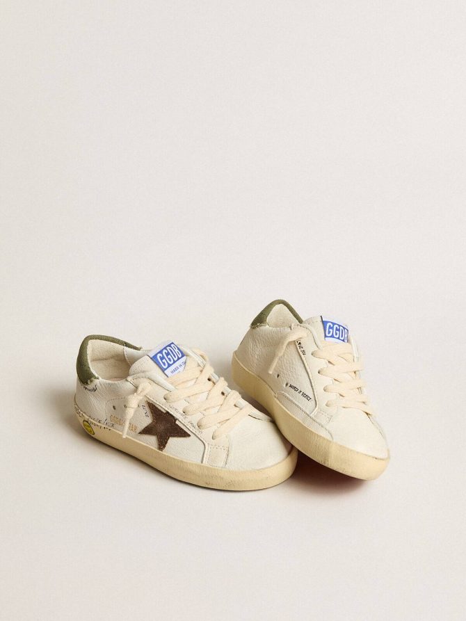 Super-Star Junior in nappa with suede star and green heel tab - Image 2