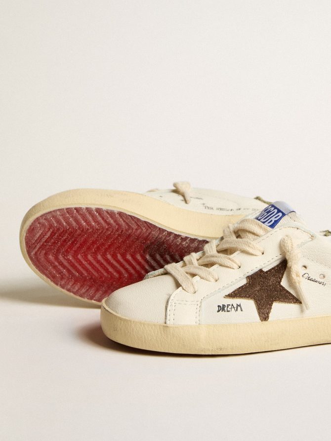 Super-Star Junior in nappa with suede star and green heel tab - Image 3