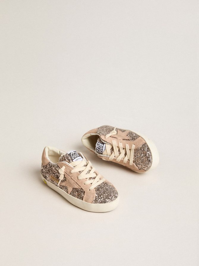 Junior Super-Star in glitter with suede star and heel tab - Image 2