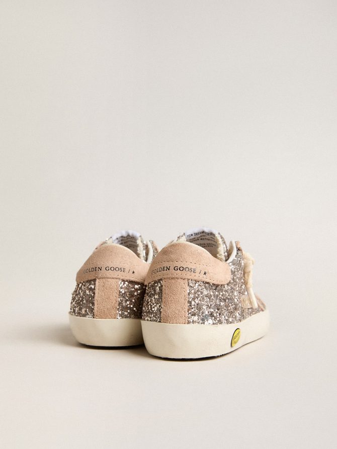 Junior Super-Star in glitter with suede star and heel tab - Image 5