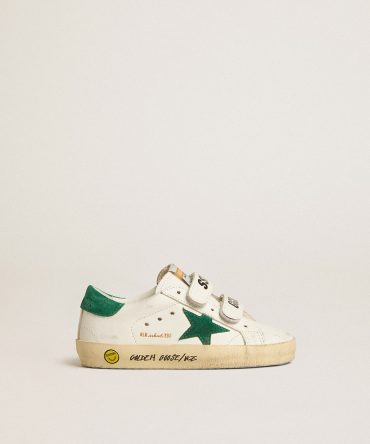 Old School Junior with green suede star and heel tab