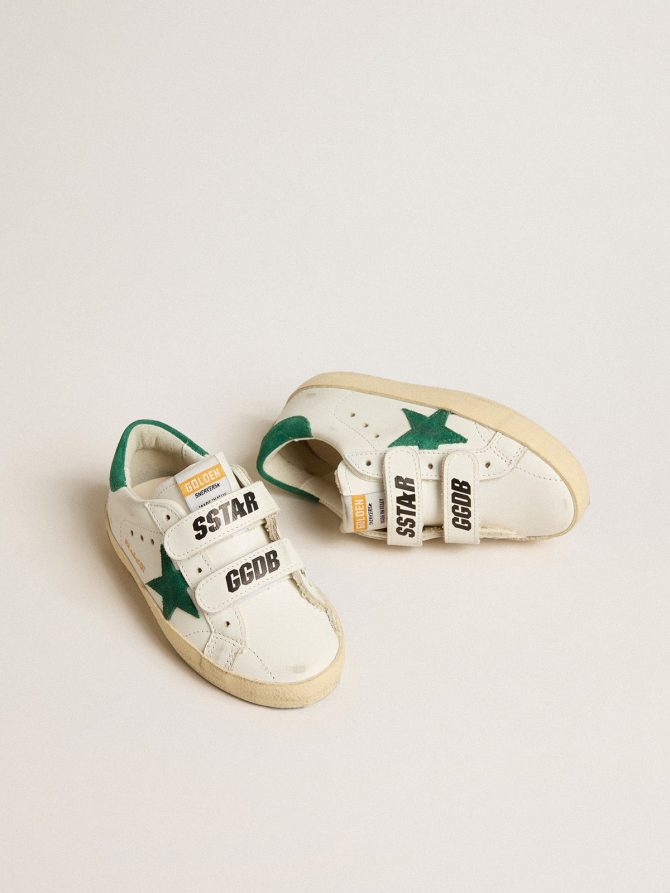 Old School Junior with green suede star and heel tab - Image 2