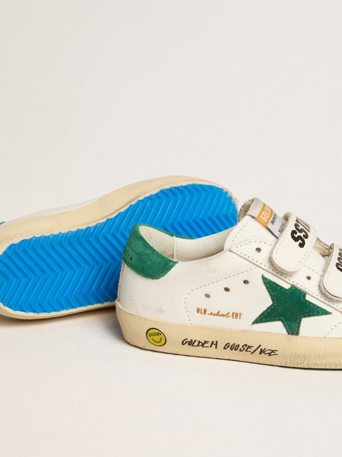 Old School Junior with green suede star and heel tab - Image 3