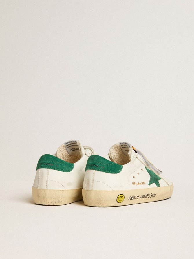 Old School Junior with green suede star and heel tab - Image 4