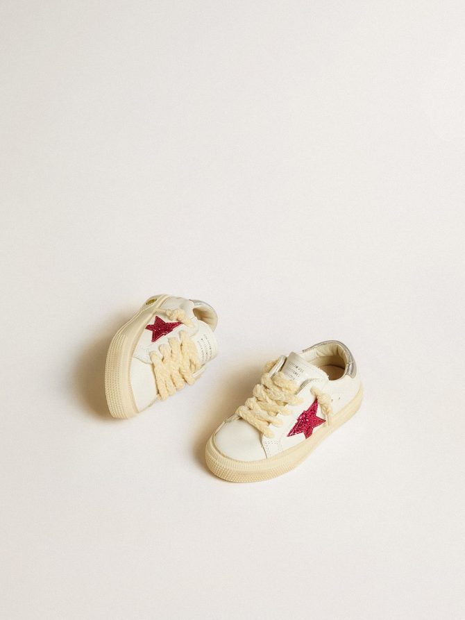 May Junior with fuchsia glitter star and metallic leather heel tab - Image 2