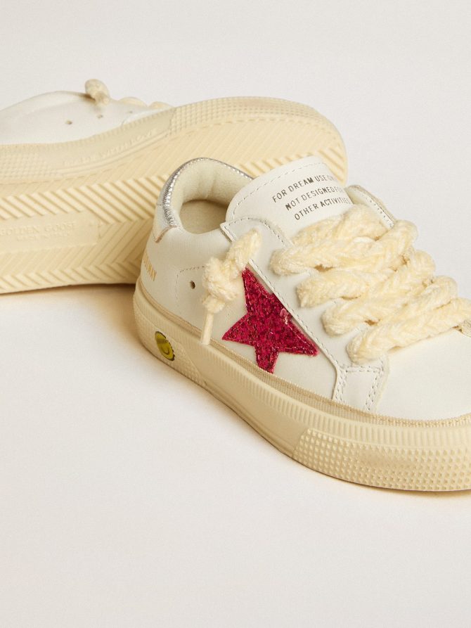 May Junior with fuchsia glitter star and metallic leather heel tab - Image 3