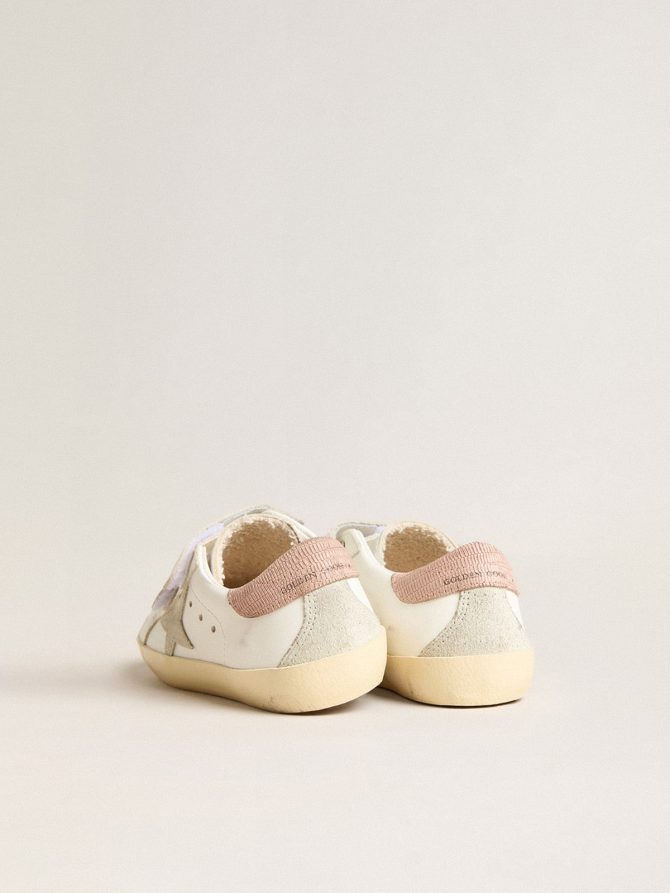 Junior Old School in leather with gray suede star and old rose heel tab - Image 5