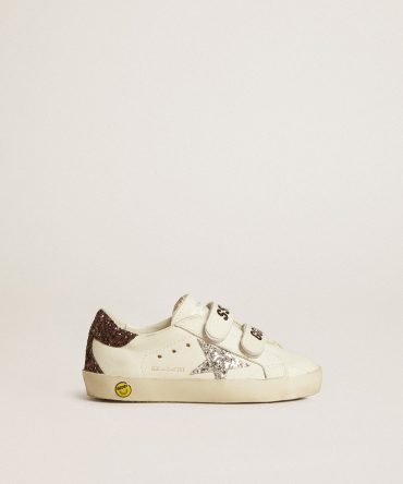 Old School Junior with silver glitter star and glitter heel tab