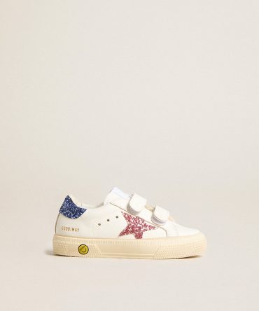 Junior May School in leather with glitter star and heel tab