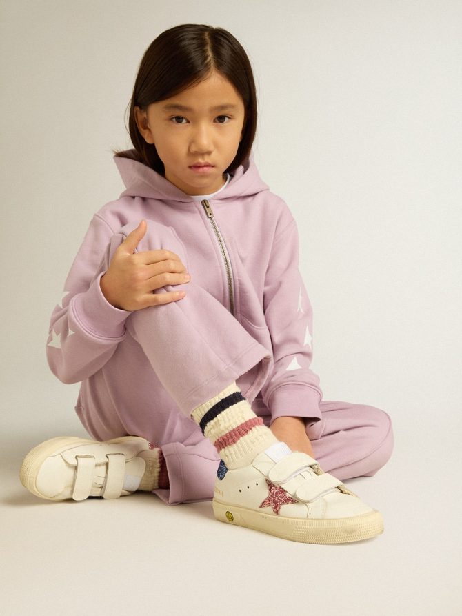 Junior May School in leather with glitter star and heel tab - Image 3