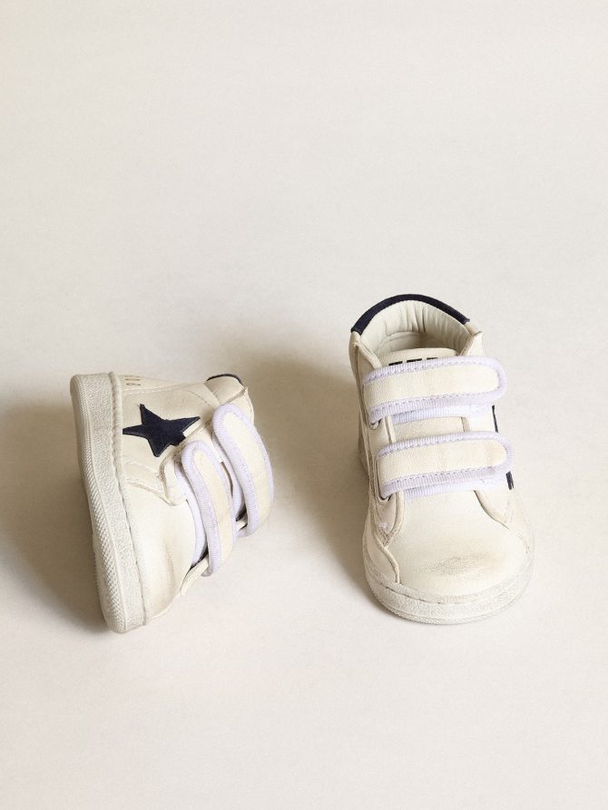 June Junior in nappa with dark blue suede star and heel tab - Image 2