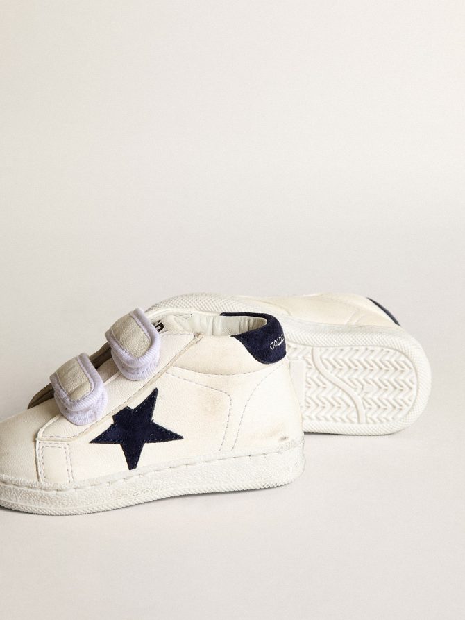 June Junior in nappa with dark blue suede star and heel tab - Image 3
