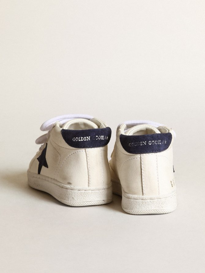 June Junior in nappa with dark blue suede star and heel tab - Image 4