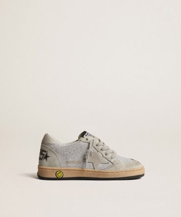 Ball Star Junior in glitter with ice-gray suede inserts