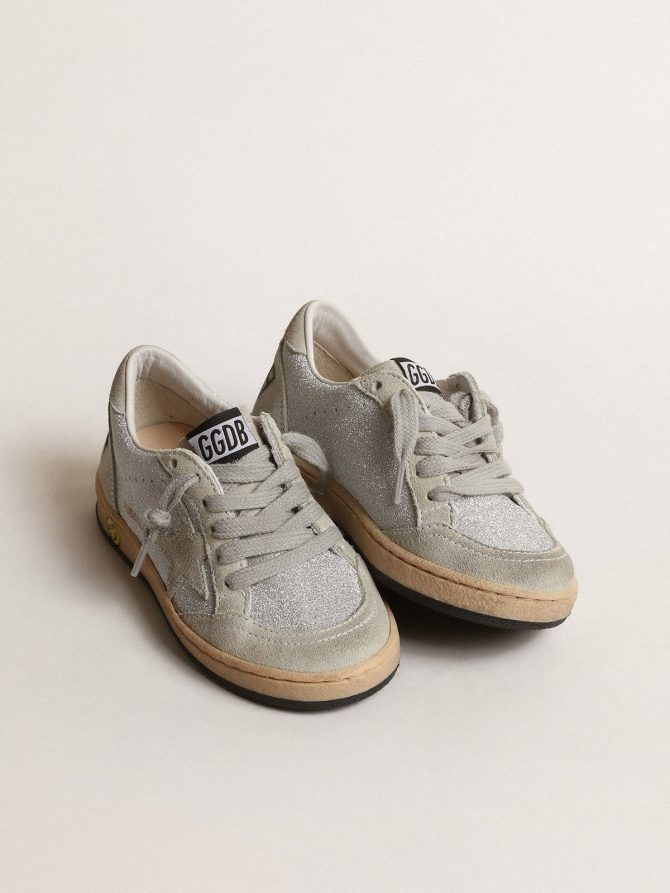 Ball Star Junior in glitter with ice-gray suede inserts - Image 2