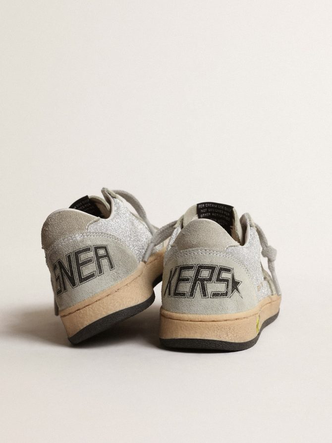 Ball Star Junior in glitter with ice-gray suede inserts - Image 4
