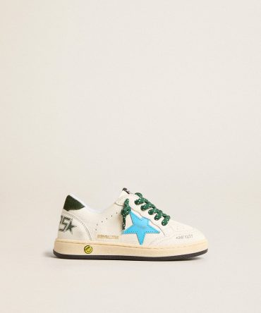 Junior Ball Star with turquoise star and green suede heel tab
