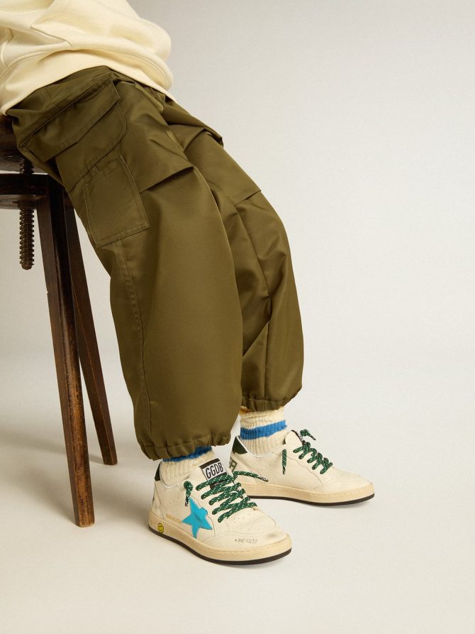 Junior Ball Star with turquoise star and green suede heel tab - Image 3