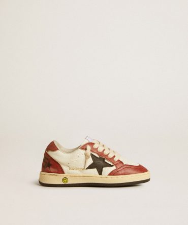 Ball Star Junior in nappa with black star and red leather inserts