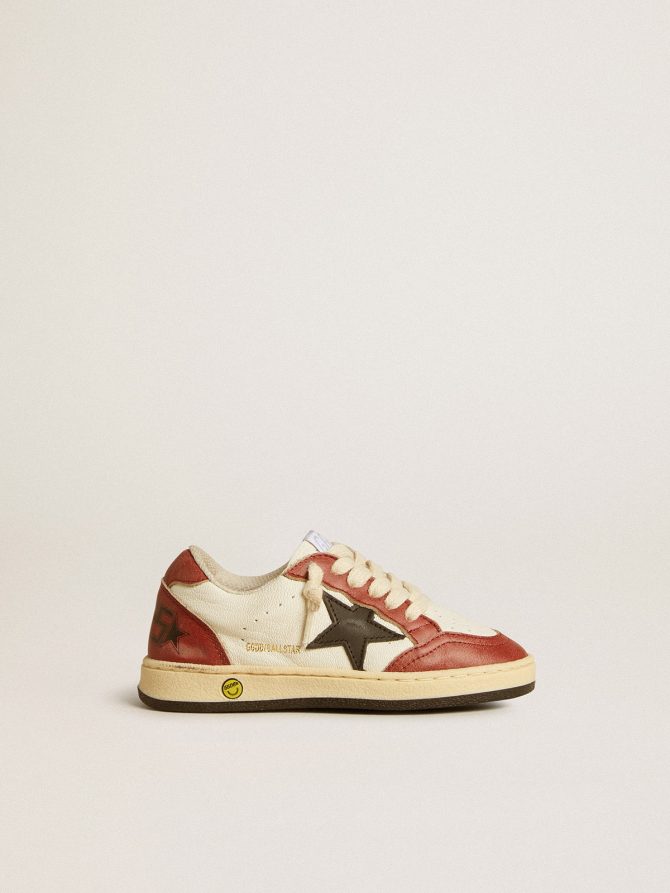 Ball Star Junior in nappa with black star and red leather inserts