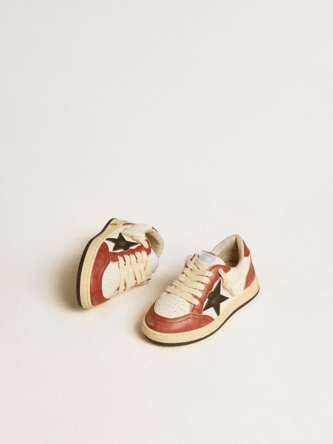 Ball Star Junior in nappa with black star and red leather inserts - Image 2