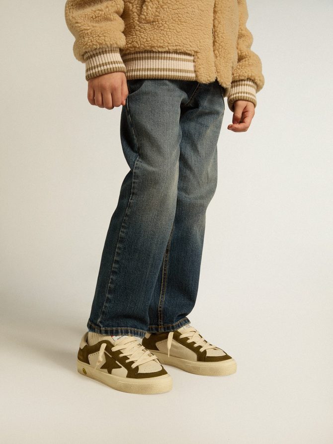 May Junior in white and military green leather - Image 3