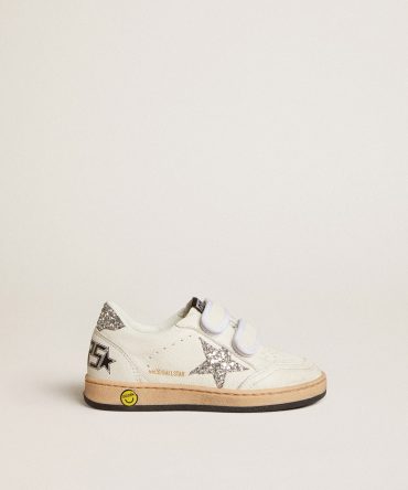 Ball Star Junior in nappa with silver glitter star and heel tab