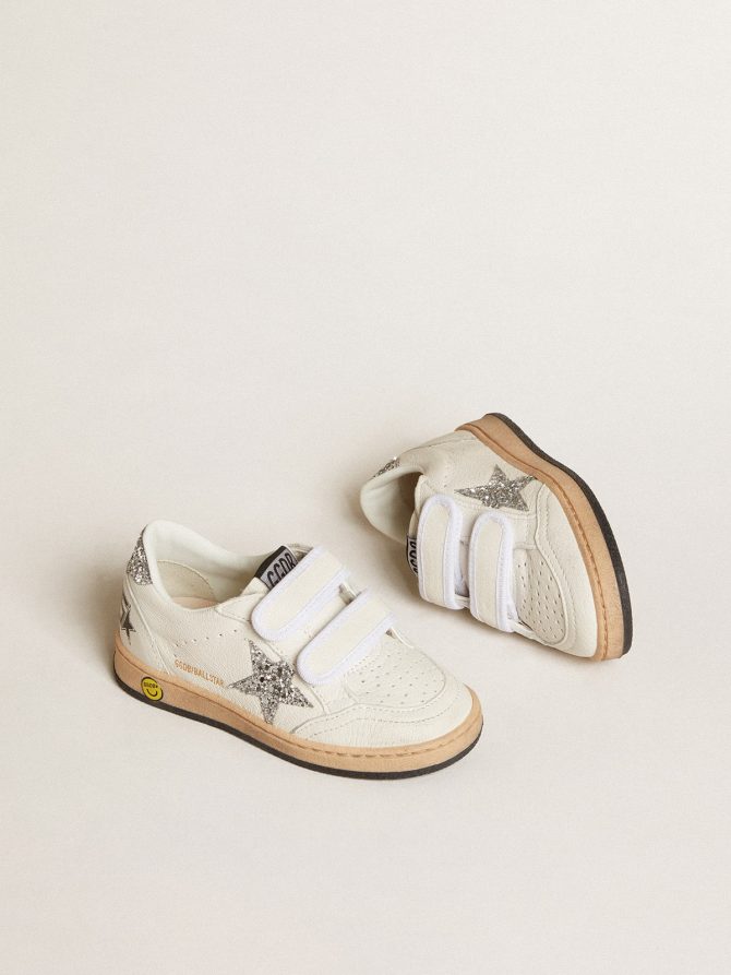 Ball Star Junior in nappa with silver glitter star and heel tab - Image 2