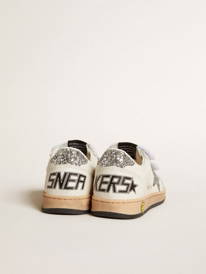 Ball Star Junior in nappa with silver glitter star and heel tab - Image 4