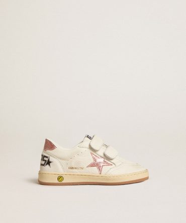 Ball Star Junior in nappa with peach-pink glitter star and heel tab