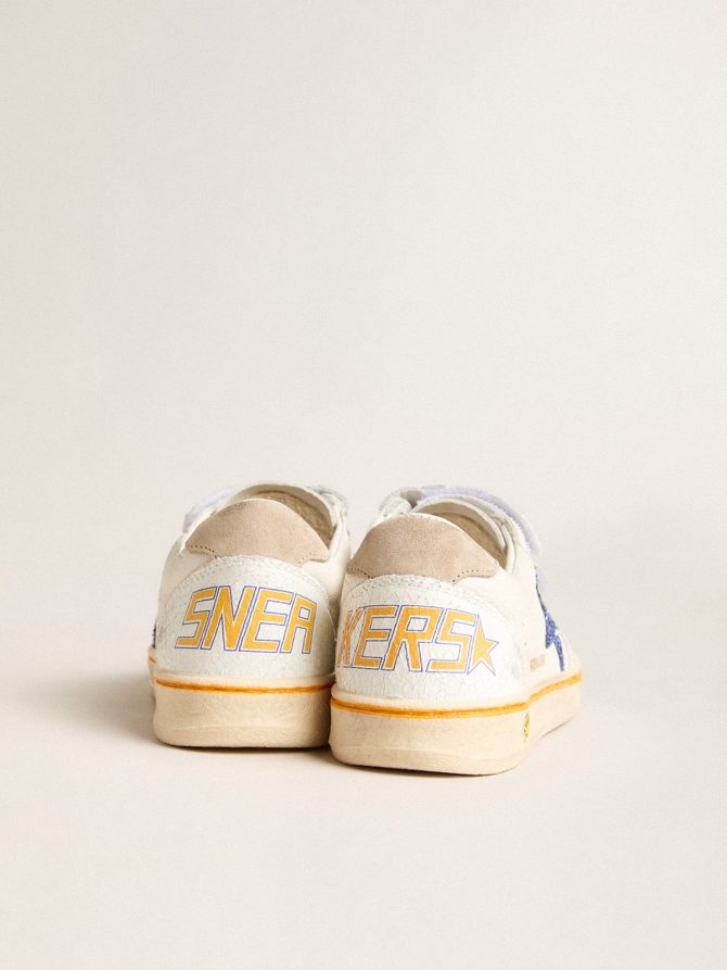 Junior Ball Star with blue glitter star and beige suede heel tab - Image 5
