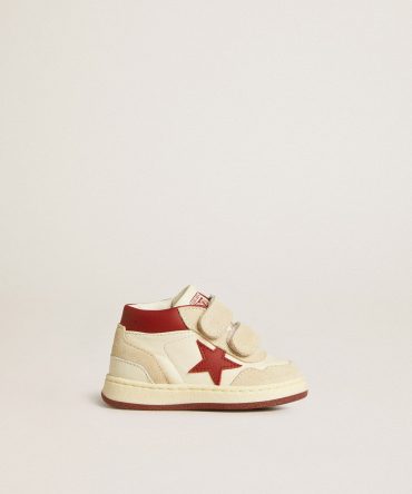 June Junior in nappa and suede with red leather star and heel tab
