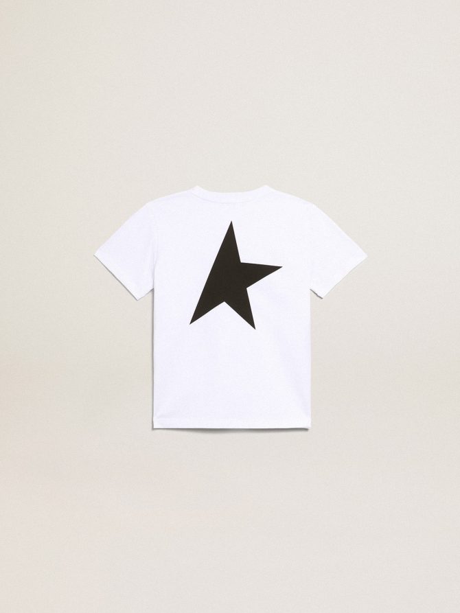 White T-shirt with contrasting black logo and star - Image 2
