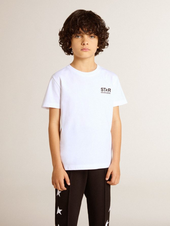 White T-shirt with contrasting black logo and star - Image 3