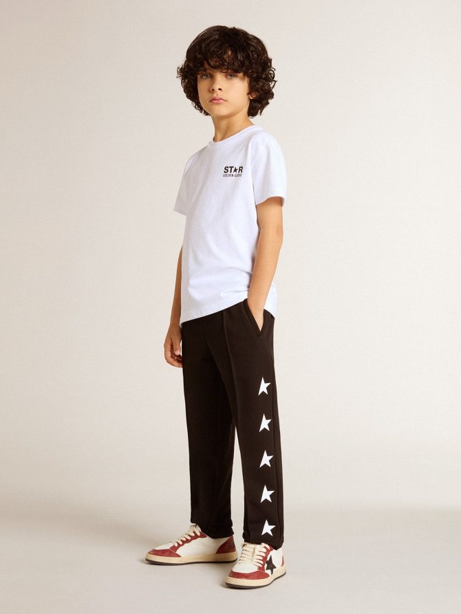 White T-shirt with contrasting black logo and star - Image 4