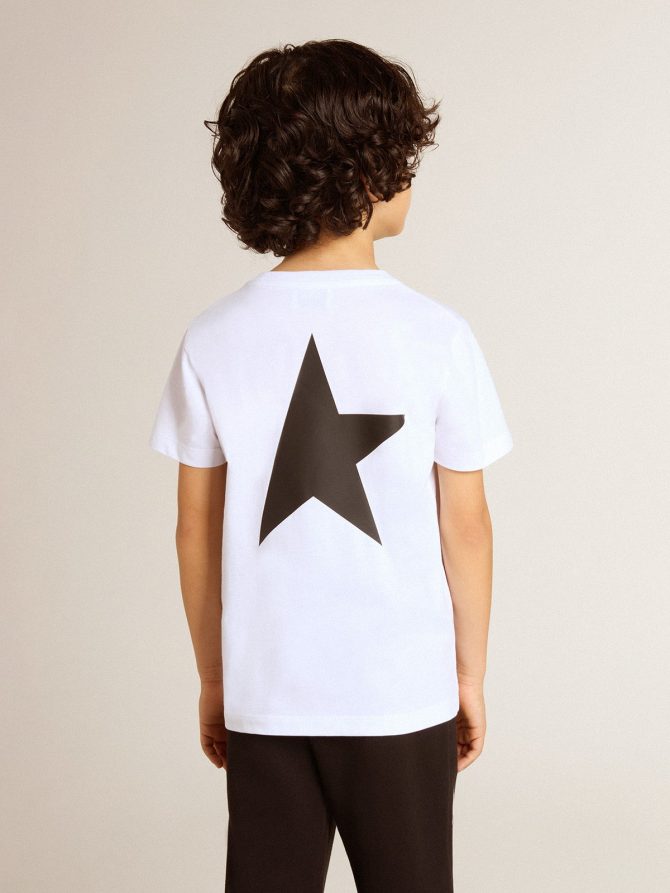 White T-shirt with contrasting black logo and star - Image 5