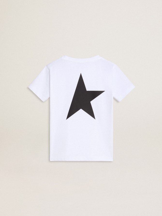 White T-shirt with contrasting black logo and star - Image 8