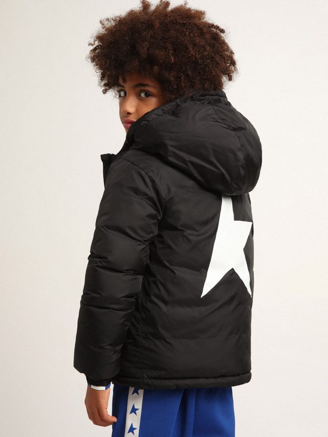 Black jacket with hood and maxi star on the back - Image 3