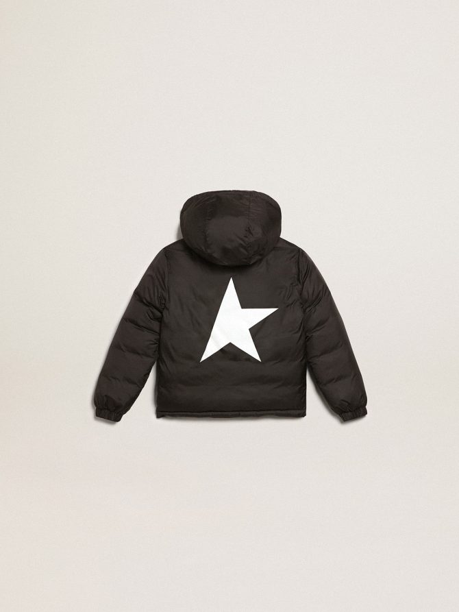 Black jacket with hood and maxi star on the back - Image 4