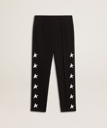 Boys’ black joggers with white stars