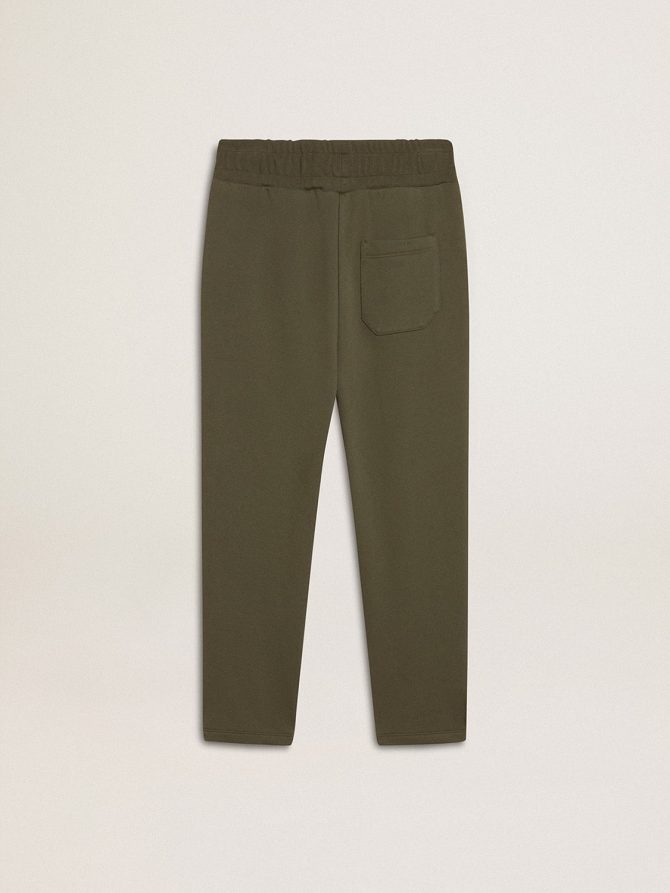 Boys’ military-green joggers with white stars - Image 2