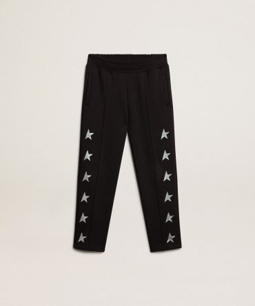 Boys’ black joggers with white stars